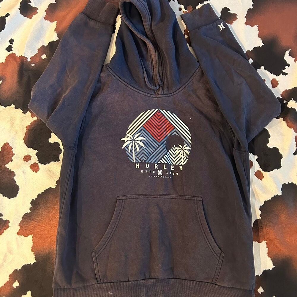 Hurley Men's Navy and Blue Hoodie